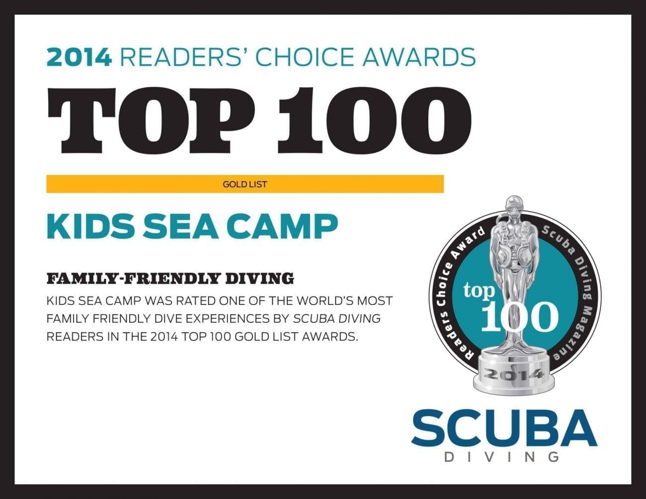 family-friendly dive vacation, reader's choice award, kids sea camp